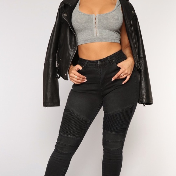 Fashion Nova Denim - 🎁NEW Fashion Nova Fast Engine Moto Skinny Jeans